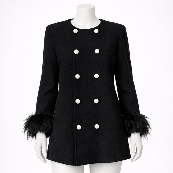 Women’s Elegant Fashion Outerwear, Polyester Double-Breasted Coat - Picture 8 of 8
